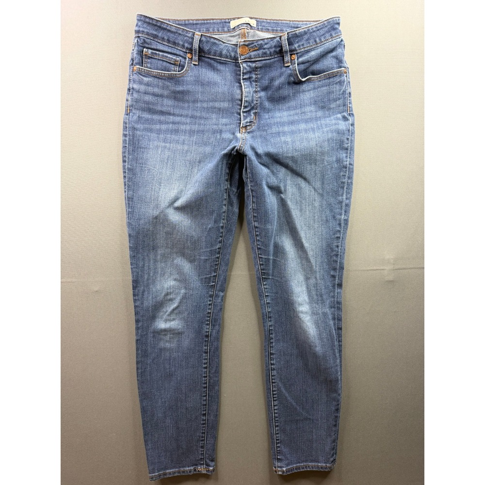 Loft Curvy Skinny Jeans Womens Blue Medium Wash Denim 32x27 - Picture 4 of 11